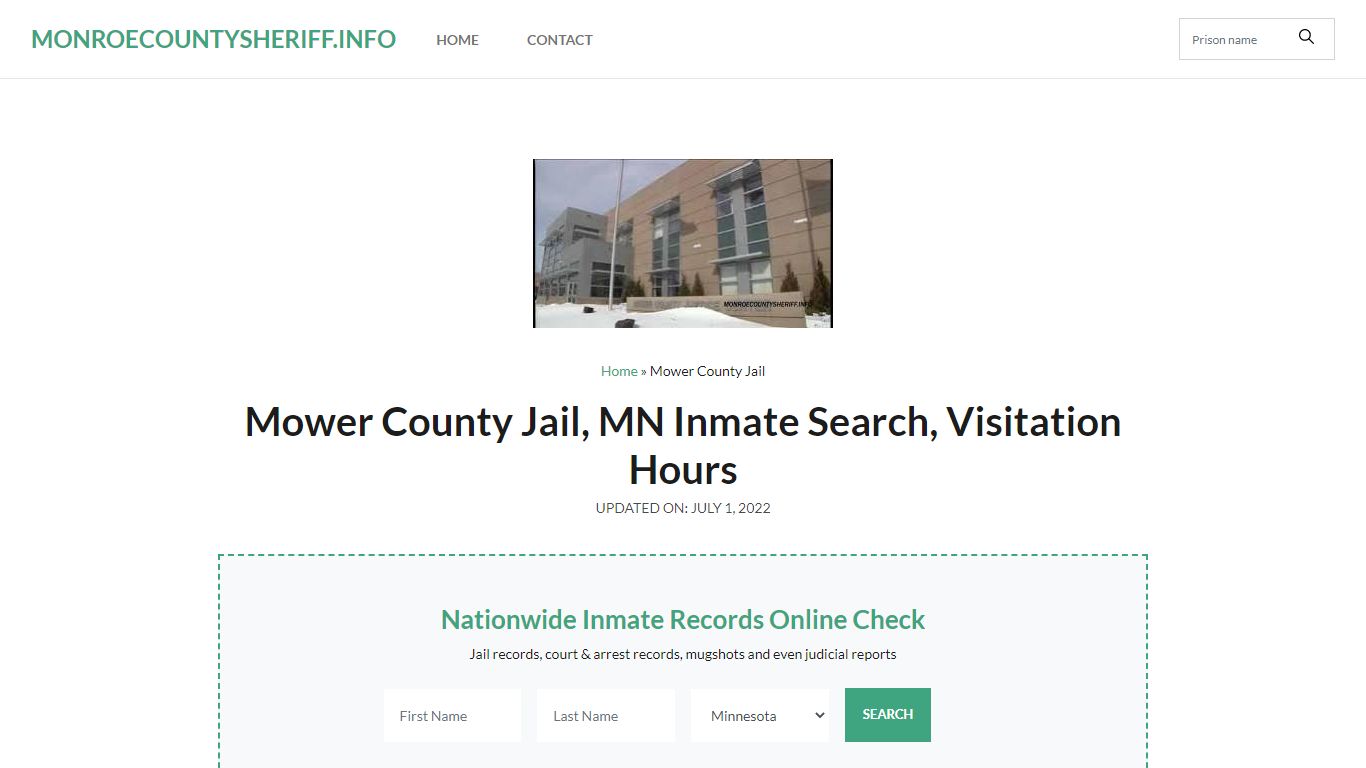 Mower County Jail, MN Inmate Search, Visitation Hours